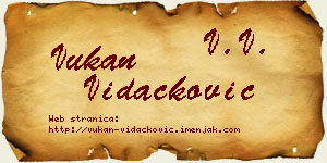 Vukan Vidačković vizit kartica